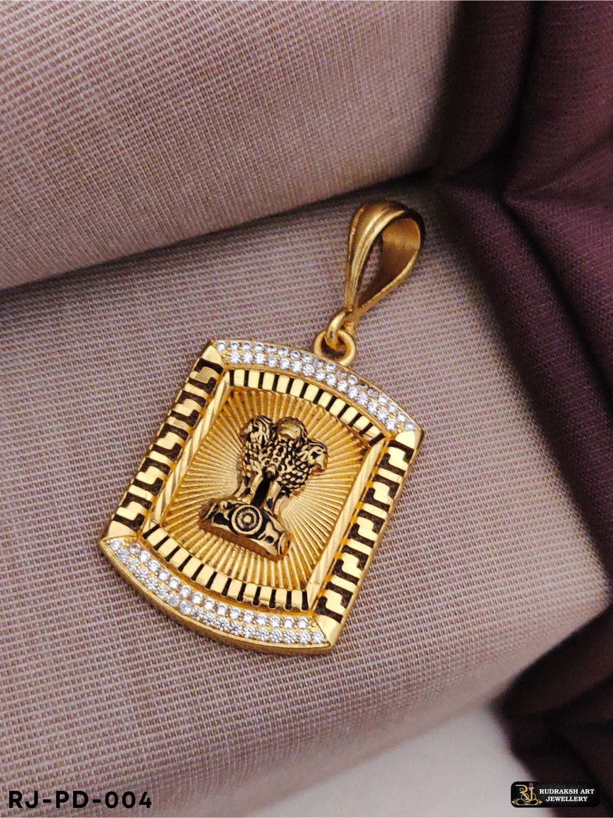 Ashok Stambh Symbol Satyamev Jayate Gold Plated Metallic Stickers - Pa